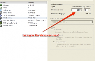 vmware esxi 5 expand thin provisioned disk